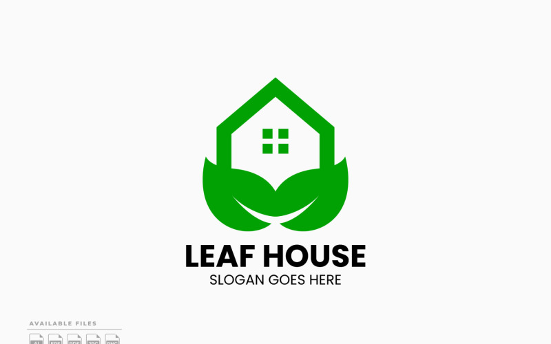 Leaf House Logo Template Vector Design