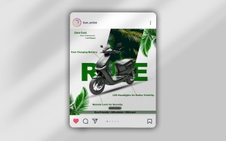 Modern Electric Scooter Promotion Instagram/Facebook Post PSD Template