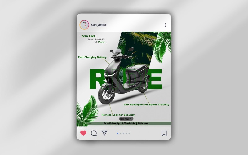 Modern Electric Scooter Promotion Instagram/Facebook Post PSD Template Social Media