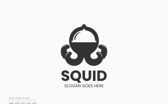 Squid Restaurant Logo Template Vector Design