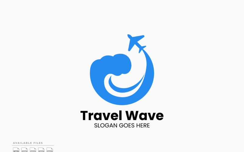 Travel Wave Logo Template Vector Design