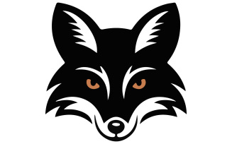 A logo design of a black fox illustrations