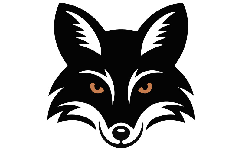 A logo design of a black fox illustrations Illustration