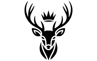 A logo illustration featuring a deer head