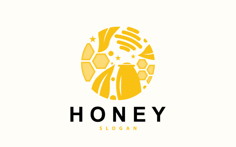 Honey Logo Honey Bee Animal VectorV4 Logo Template