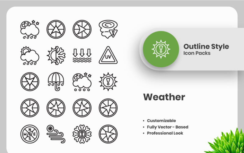 20 Set of Weather Vol 4 Outline Icon Collection Icon Set