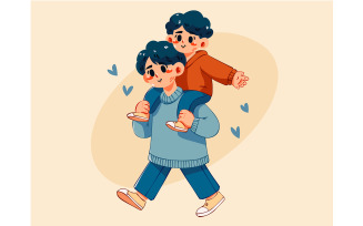 Joyful Ride of Father and Son