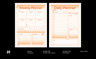 Orange Daily And Weekly Planner