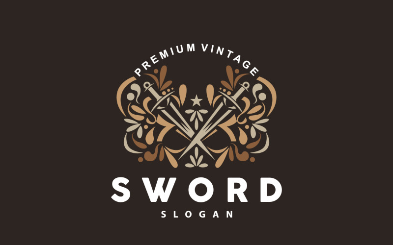 Sword Logo Fighter War Weapon VectorV4 Logo Template