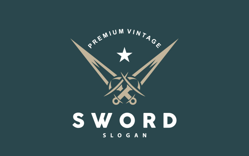 Sword Logo Fighter War Weapon VectorV5 Logo Template