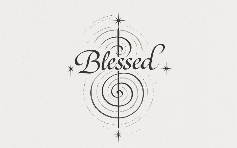 Blessed Modern Faith PNG, Inspirational Art PNG, Minimalist Celestial Digital Download, Spiritual Illustration