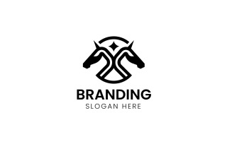 Double unicorn horse logo-940
