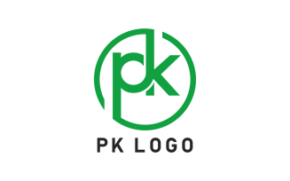 PK Letter Initial Custom Design Logo