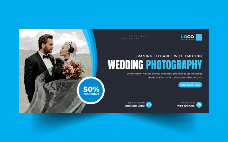Wedding Photography Service Social Media Cover Banner Template
