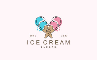 Ice Cream Logo Vector Fresh Sweet V2