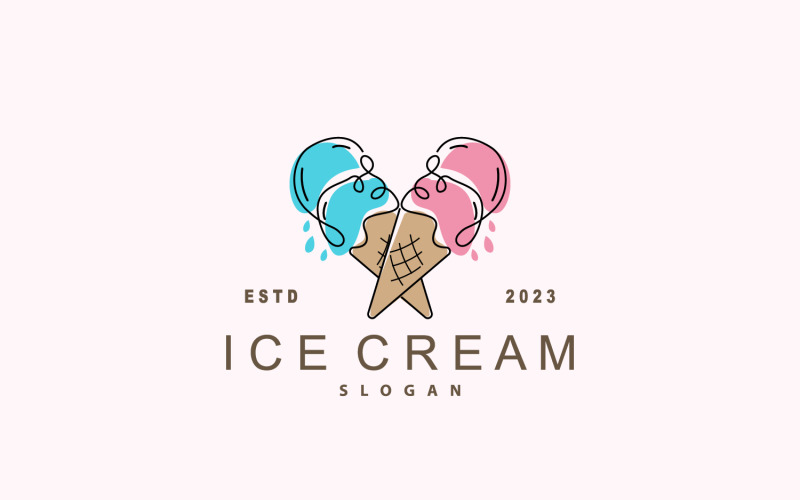 Ice Cream Logo Vector Fresh Sweet V2 Logo Template