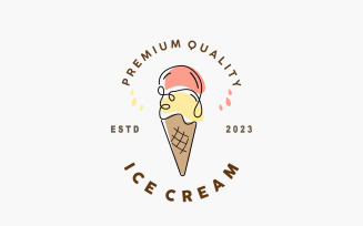 Ice Cream Logo Vector Fresh Sweet V3