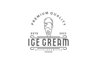 Ice Cream Logo Vector Fresh Sweet V4