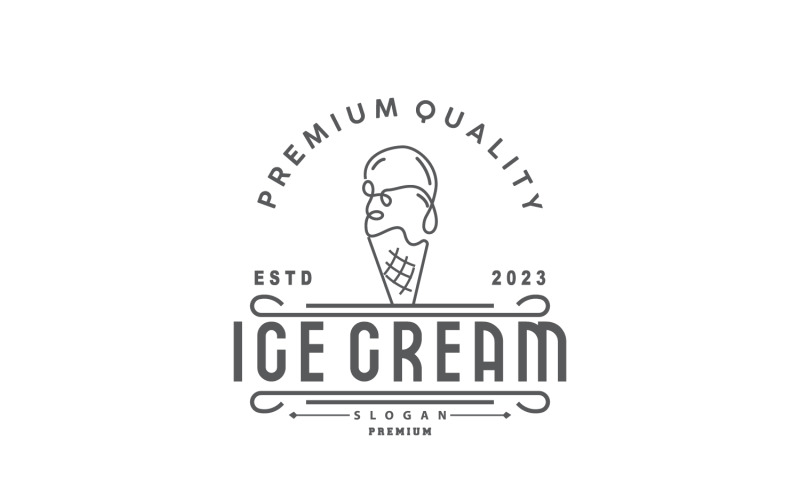 Ice Cream Logo Vector Fresh Sweet V4 Logo Template