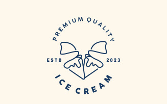 Ice Cream Logo Vector Fresh Sweet V6
