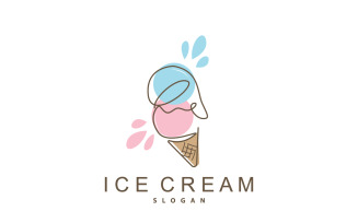 Ice Cream Logo Vector Fresh Sweet V8