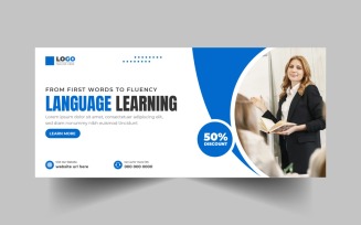 Language Learning Center Social Media Cover Banner Template