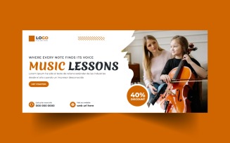 Music Learning Center Social Media Cover Banner Template