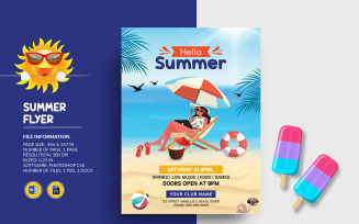 Summer Party Flyer Template – Vibrant & Editable Design for Events