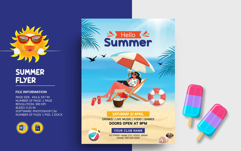 Summer Party Flyer Template – Vibrant & Editable Design for Events Corporate Identity