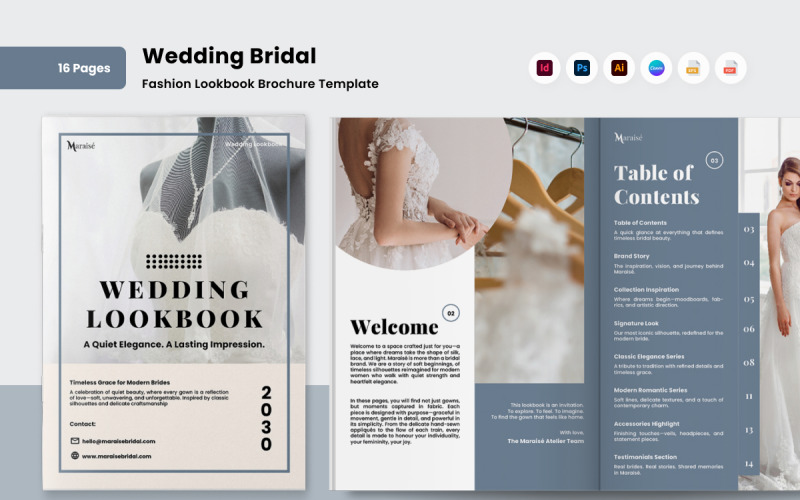 Wedding Elegant Bridal Magazine Magazine Template