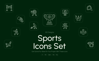 Modern Sports Icon Art Set