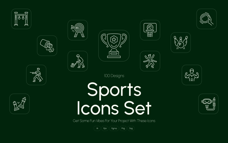 Modern Sports Icon Art Set Icon Set