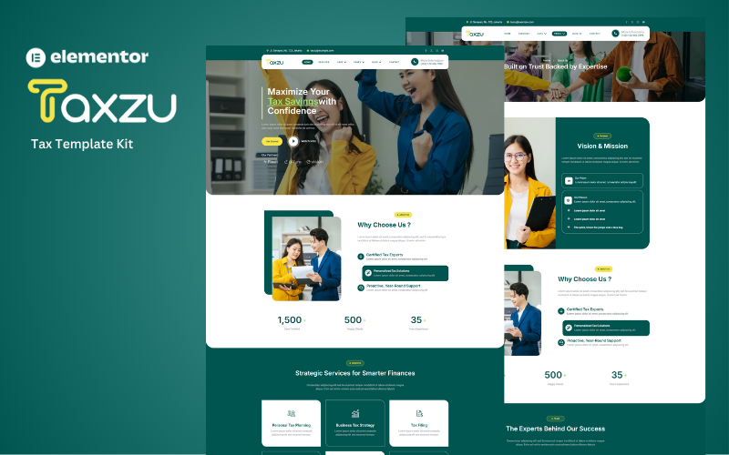 Taxzu – Tax Elementor Template Kit Elementor Kit
