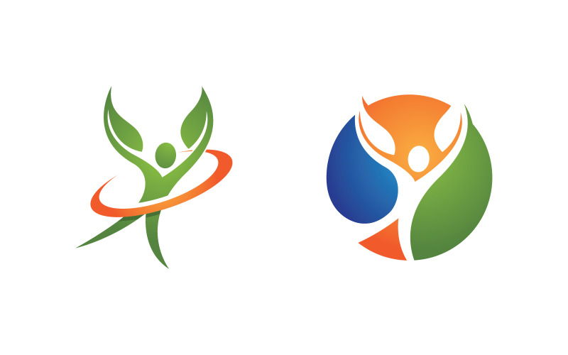 Healthy life Human fit sport logo sign illustration v.286 Logo Template