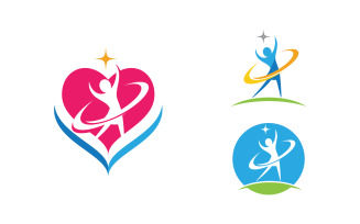 Healthy life Human fit sport logo sign illustration v.291