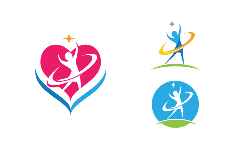 Healthy life Human fit sport logo sign illustration v.291 Logo Template
