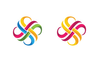 Human care adoption group network and social logo design vv.161