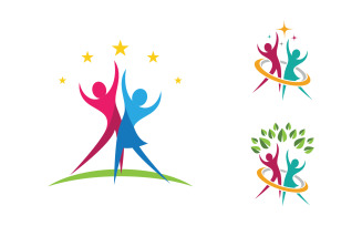 Human care adoption group network and social logo design vv.163