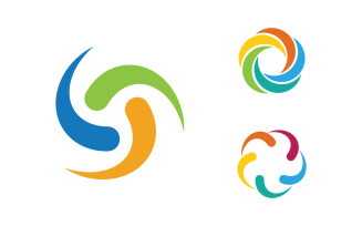 Human care adoption group network and social logo design vv.164