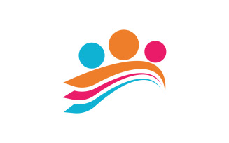 Human care adoption group network and social logo design vv.170