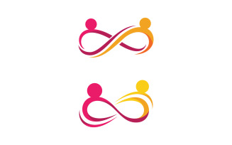 Human care adoption group network and social logo design vv.173
