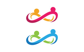 Human care adoption group network and social logo design vv.175