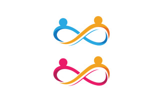 Human care adoption group network and social logo design vv.176