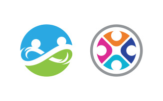 Human care adoption group network and social logo design vv.177