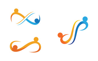 Human care adoption group network and social logo design vv.178