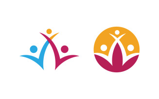 Human care adoption group network and social logo design vv.180