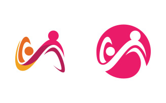 Human care adoption group network and social logo design vv.181