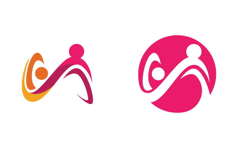 Human care adoption group network and social logo design vv.181 Logo Template