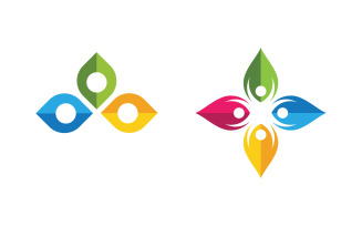 Human care adoption group network and social logo design vv.183