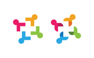 Human care adoption group network and social logo design vv.185